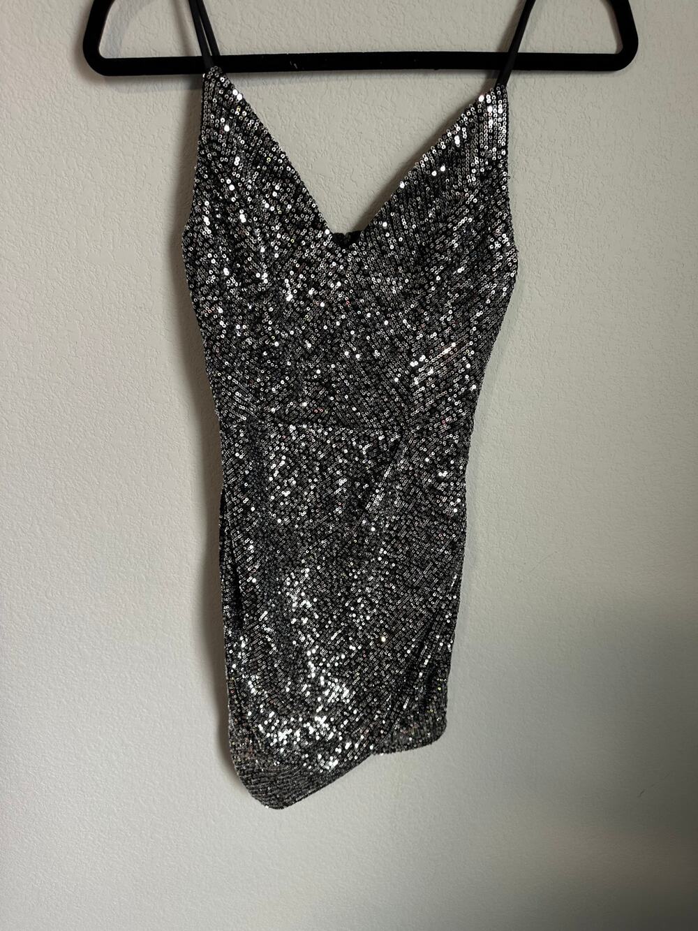 Crystal Doll Silver Sequin Mini Dress size 3